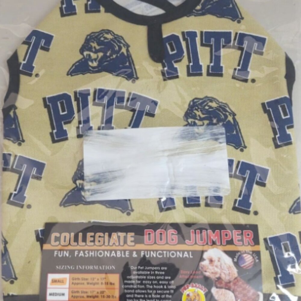 PITTS PANTHERS PET GOODS Collegiate Dog Jumper Size Small (K1)